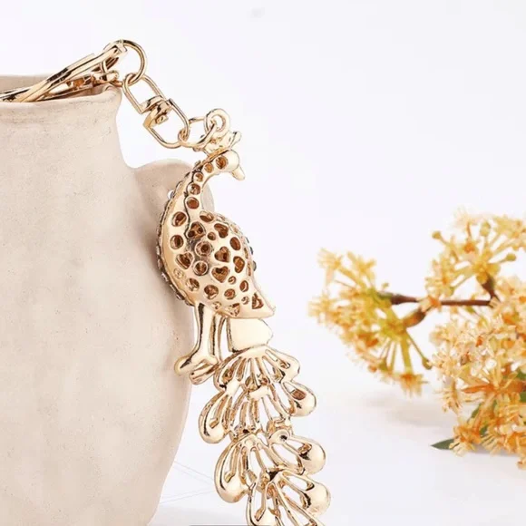 Purple Peacock *HP* Bag Charm/Keychain GREAT GIFT ITEM! - Picture 2 of 4